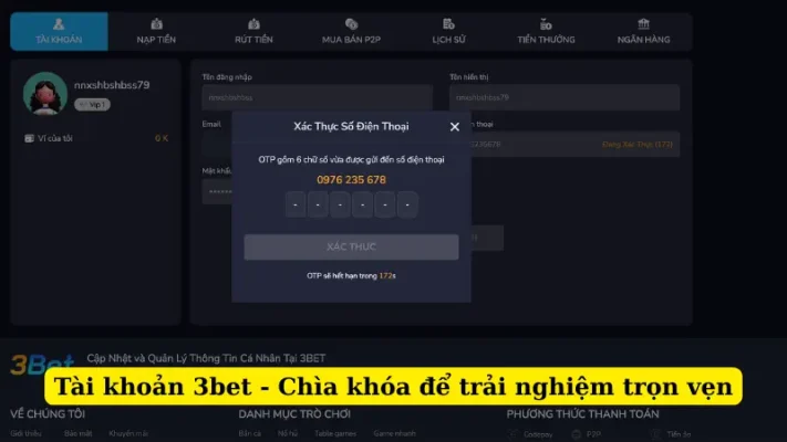 Tài khoản 3bet - Chìa khóa để trải nghiệm trọn vẹn